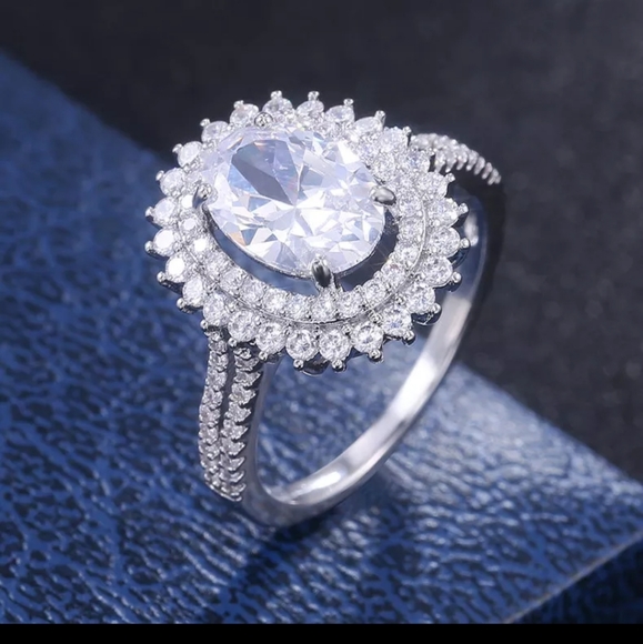 Classic,3.87CT STONE Ring 925 sterling Silver lab created diamond - Picture 3 of 11